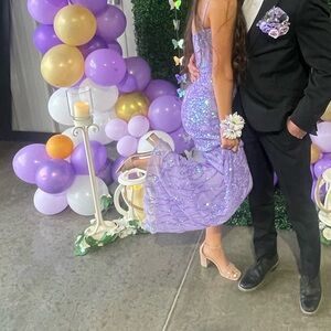 Sparkling purple dress, wore once, good condition, beautiful for prom!!